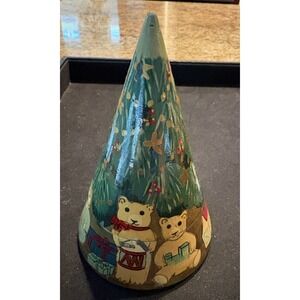 VTG Lillian Vernon Hand Made/Painted Wooden Nesting Christmas Trees  Set of 3